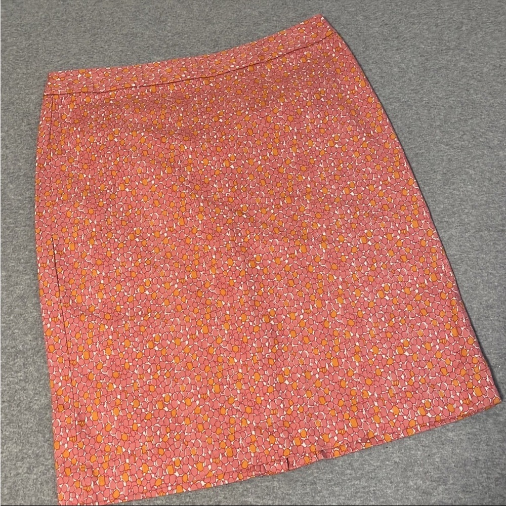 Talbots Pencil Skirt Womens Size 8 Pink Orange Stretch Office Casual
